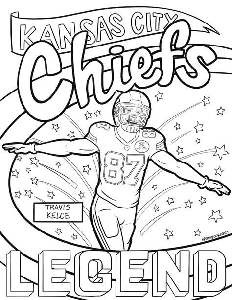 Kansas City Chiefs Travis Kelce Color Page - Etsy