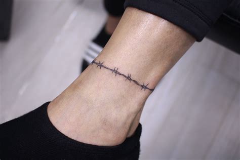 Barbed wire anklet tattoo • ankle bracelet tattoo • instagram ...