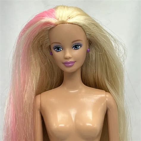 2000 MATTEL HAPPENIN' Hair Color-Change hair Barbie Version without bangs nude $9.99 - PicClick