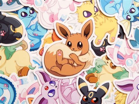 Eevee & Eeveelution Pokemon Vinyl Waterproof Sticker by GearCrafts on ...