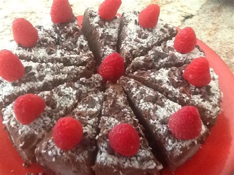 A Chef AJ unprocessed dessert no salt, no oil, no sugar but totally delish! Chocolate raspberry ...