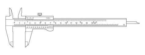 Vernier Caliper Drawing ... | Vernier caliper, Vernier, Calipers