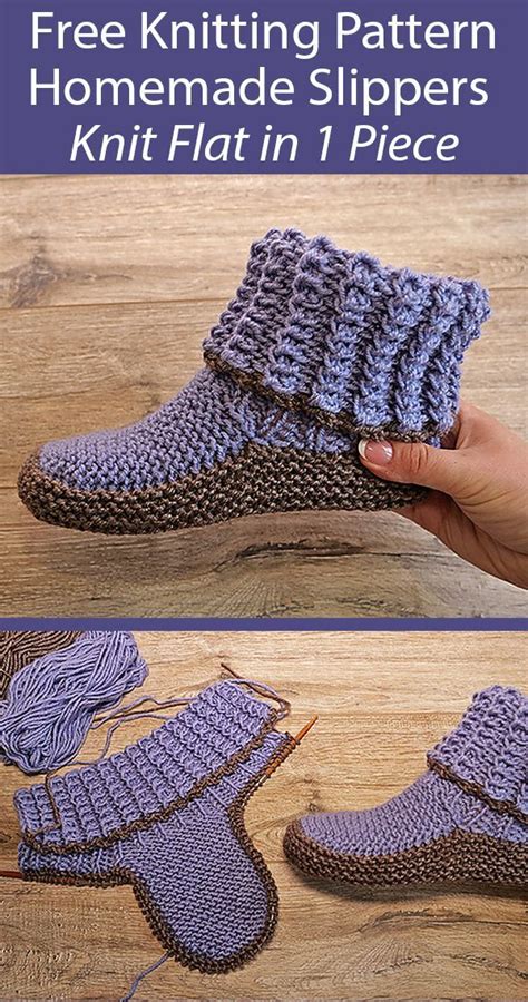 a knitted slipper is shown with the text, free knitting pattern ...