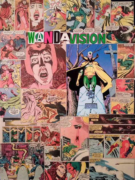 WandaVision cómic collage Wanda visión escarlata bruja Marvel | Etsy