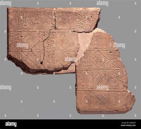 Old Babylonian geometry "textbook", c. 2000 and 1500 BCE. Clay tablet with several problems on ...