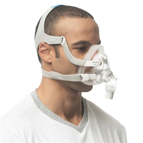 ResMed AirFit F20 Full Face CPAP Mask with Headgear and Cushion - Medium - Blue - Other Sleeping ...