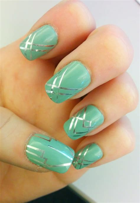 I've recently become obsessed with Art Deco... | Art deco nails, Nail art wedding, Turquoise nails