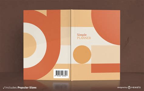 Orange Geometric Shapes Book Cover Design Vector Download