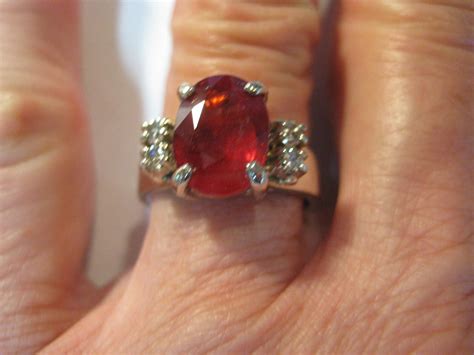 Stunningly Gorgeous Red Sapphire Ring ... 14 Kt White Gold ... - Etsy