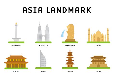 Asia Landmark Vector 127572 Vector Art at Vecteezy