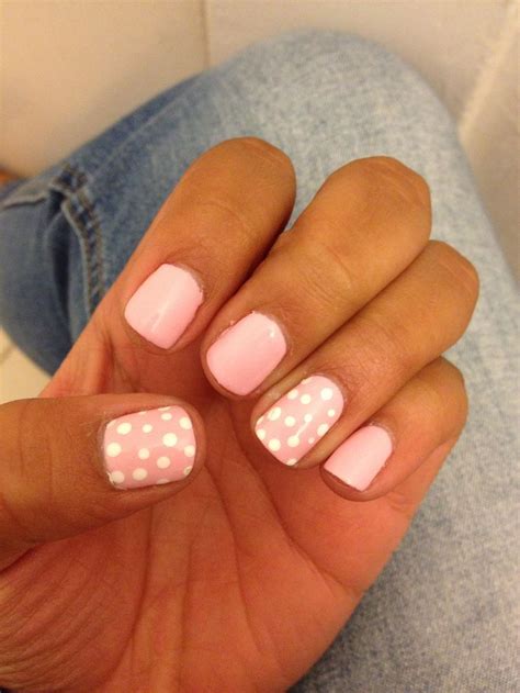 maybe just the one accent nail with the polka dots How To Do Nails, Fun Nails, Cute Shellac ...