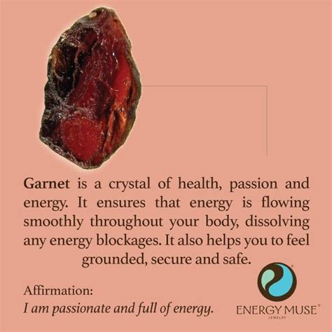 Garnet is a crystal of health, passion and energy. It ensure that energy is flowing smoothly ...