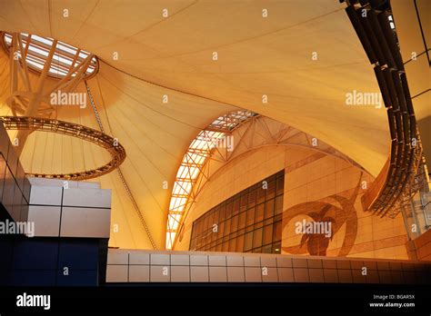 Architectural tensile fabric roof inside Sharm el Sheikh airport terminal, Sinai, Egypt Stock ...