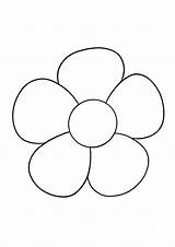 Flower Single Coloring Petal Template Sketch Page sketch template