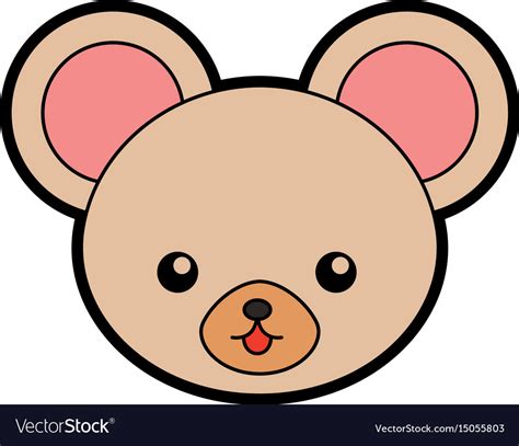 Cute mouse face cartoon Royalty Free Vector Image