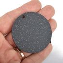 10 BLACK GALAXY Glitter Circle Keychain Blanks 2" Laser Cut Acrylic Bl