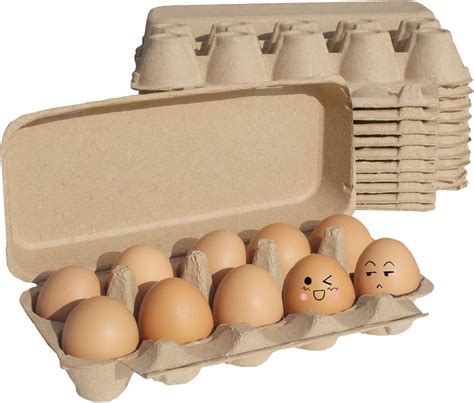 Buy Natural Pulp Egg Cartons - Biodegradable Pulp Fiber Egg Flats Holds Up to Ten Eggs - Count ...