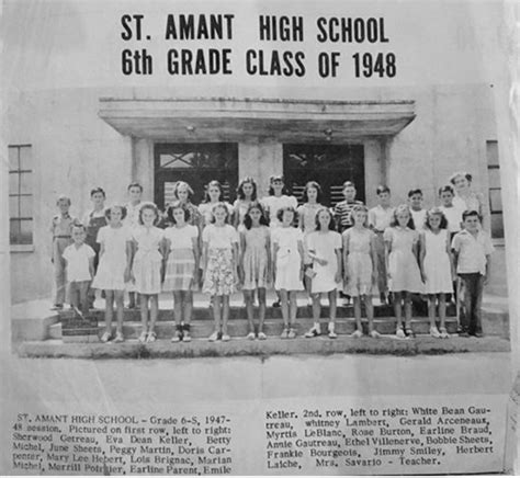 St. Amant High School 6th Grade Class of 1948 St. Amant, Louisiana Ascension Parish, School ...