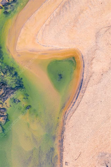 Aerial view of the Bureh beach, Western Area, Sierra Leone - Stock ...