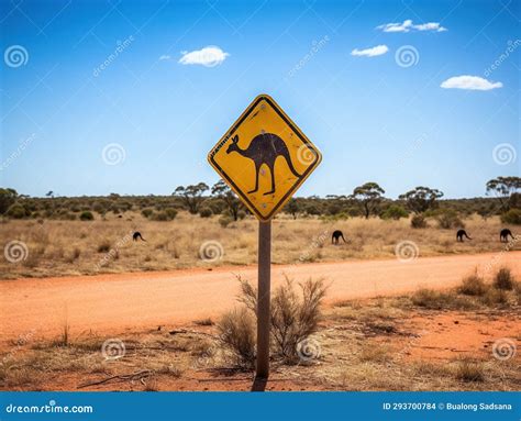 Australian Wildlife Crossing Sign Stock Illustration - Illustration of safety, nature: 293700784