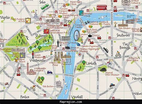 London attractions map, London underground map, London map