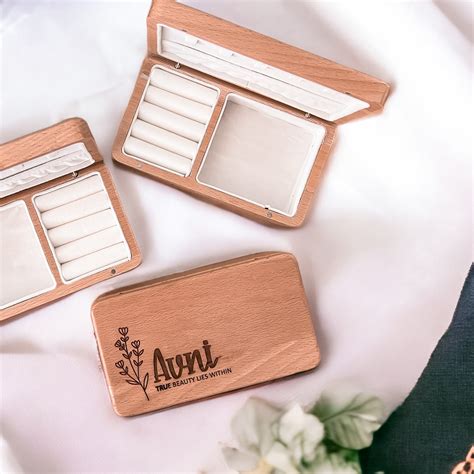 Personalized Wooden Travel Jewelry Box – Bhaasha Basics