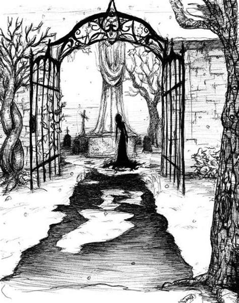 drawings of graveyards - Bing Images | Graveyard tattoo, Fantasy art, Graveyard