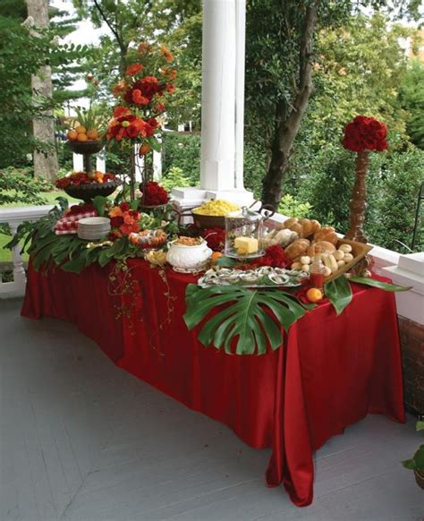 Photo Credit: Pinterest.com | Table decorations, Buffet tablescapes, Buffet set up