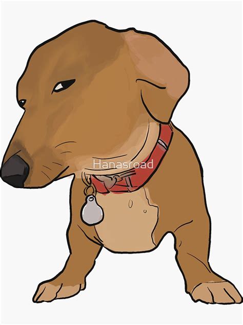 "Side eye dog dachshund meme" Sticker for Sale by Hanasroad | Redbubble