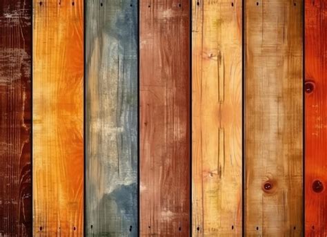 Premium AI Image | A collection of wood planks with different colors.