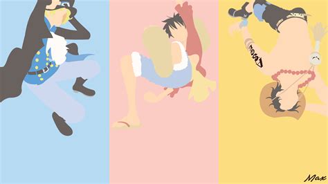 Sabo, Luffy and Ace (One Piece) Minimal Wallpaper by Max028 on DeviantArt