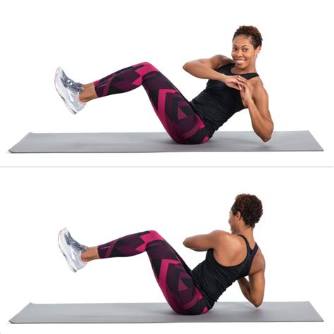 Seated Russian Twist | Best Oblique Exercises Without Weights | POPSUGAR Fitness Photo 7