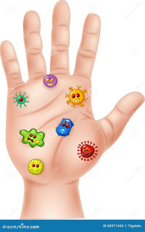 Dirty Hand With Bacteria. Way To Washing Your Hand Concept - Vector Royalty-Free Cartoon ...