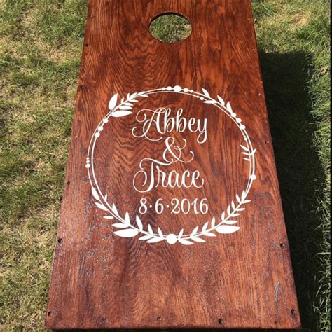 Wedding Cornhole Decals Rustic Wedding Decor Personalized - Etsy