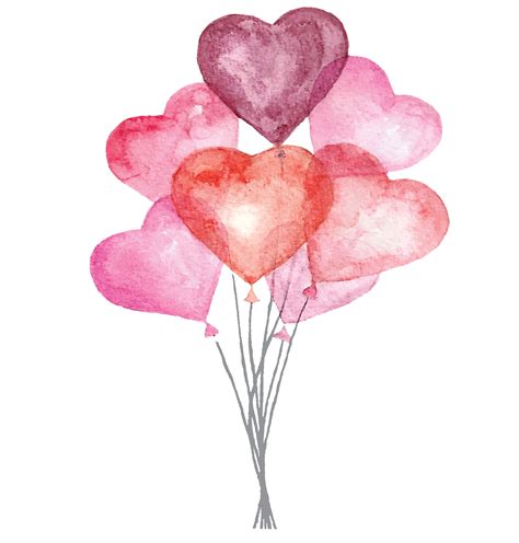 Watercolor Heart Balloons Wall Decor Bunch of Balloons Vinyl - Etsy