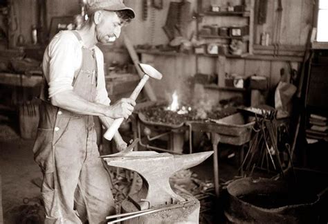 Blacksmith at work, Missouri 1940 | Blacksmithing, History design ...