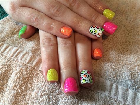 Neon leopard print nails | Leopard print nails, Nails, Nail art