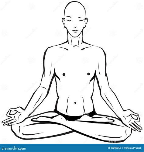 Homem Em Meditar E Em Fazer Poses Da Ioga Ilustração do Vetor ...