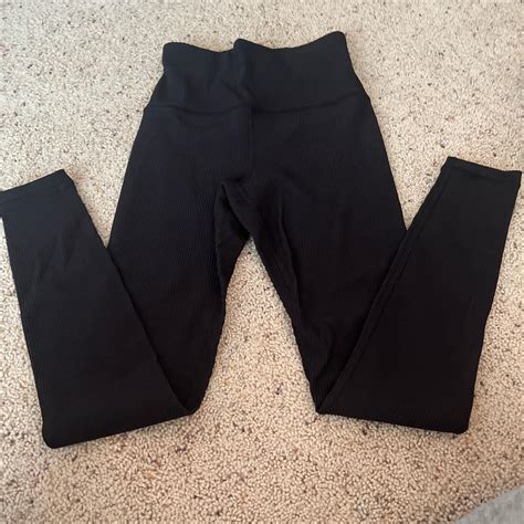 Athleta black textured leggings size xs - Depop