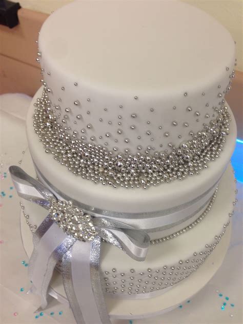 25Th Silver Wedding Anniversary Cake | Silver wedding anniversary cake ...