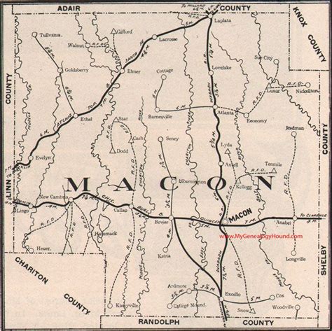Macon County, Missouri 1904 Map | Macon county, Macon, Bevier