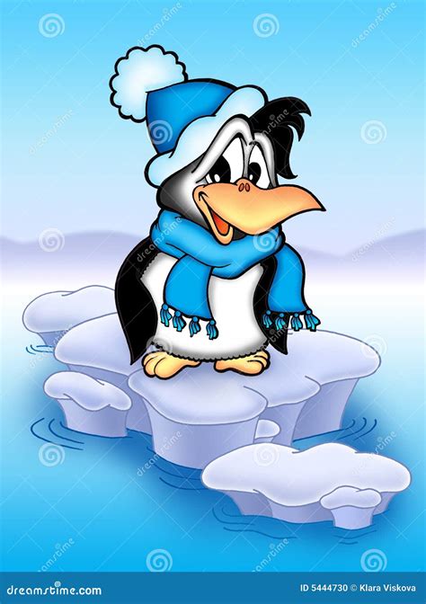 Penguin on iceberg stock illustration. Illustration of aqua - 5444730