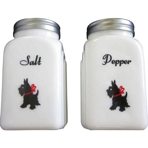 Vintage Milk Glass Salt and Pepper Set, Scotty Dogs | Vintage kitchenware, Vintage glassware ...