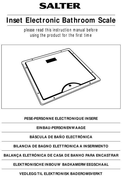 SALTER HOUSEWARES INSET ELECTRONIC BATHROOM SCALE INSTRUCTION MANUAL Pdf Download | ManualsLib