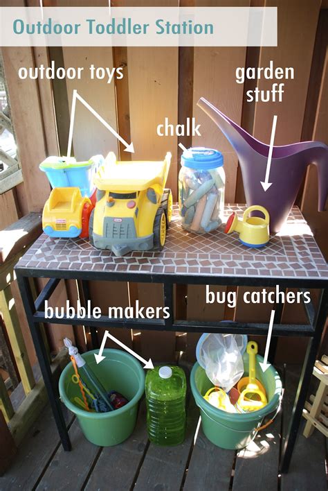 Outdoor Toddler Station and Outdoor Toy Ideas - Rambling Renovators