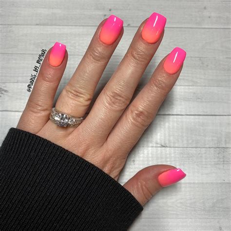 Colors used: hola, Xin chao. Ombré. Neon. Summer nails | Powder nails, Dip powder nails, Nail ...