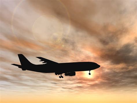 Jet aircraft silhouette stock image. Image of aviation - 96683309