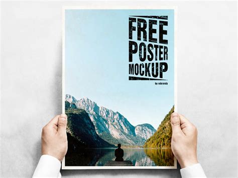 Hands holding Poster Mockup - Mockup World