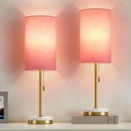 Bestco 2pc Desk Lamps 15" W/Metal Cage Bases Table Lamps for Bedroom Living Room, Rose Gold ...