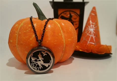 Witch Necklace, Aromatherapy Necklace, Halloween Aromatherapy Necklace, Witch, Aromatherapy ...